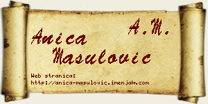 Anica Mašulović vizit kartica
